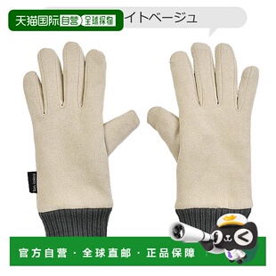 日本直邮仿麂皮手套支持智能手机羊毛衬里手套女士羊毛衬里保暖时