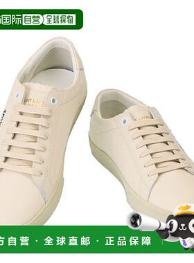 日本直邮SAINT LAURENT PARIS 皮革低帮标志刺绣运动鞋（白色）61