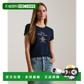 日本直邮Lauren Ralph Lauren 1h可退 女装 刺绣徽章棉莫代尔T恤
