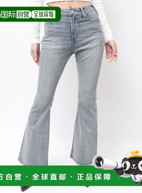 日本直邮GYDA 女装 高腰水钻装饰 宽松喇叭牛仔裤 072612418801