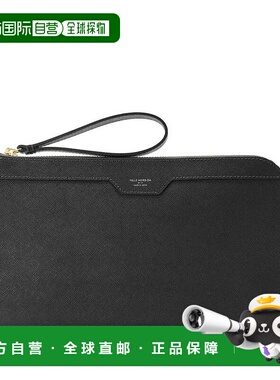 1h可退 日本直邮Capitano 男女同款 型压牛皮 拉链 clutch包 黑色