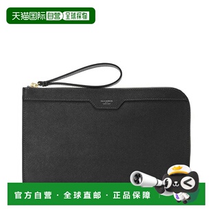 1h可退 日本直邮Capitano 男女同款 型压牛皮 拉链 clutch包 黑色