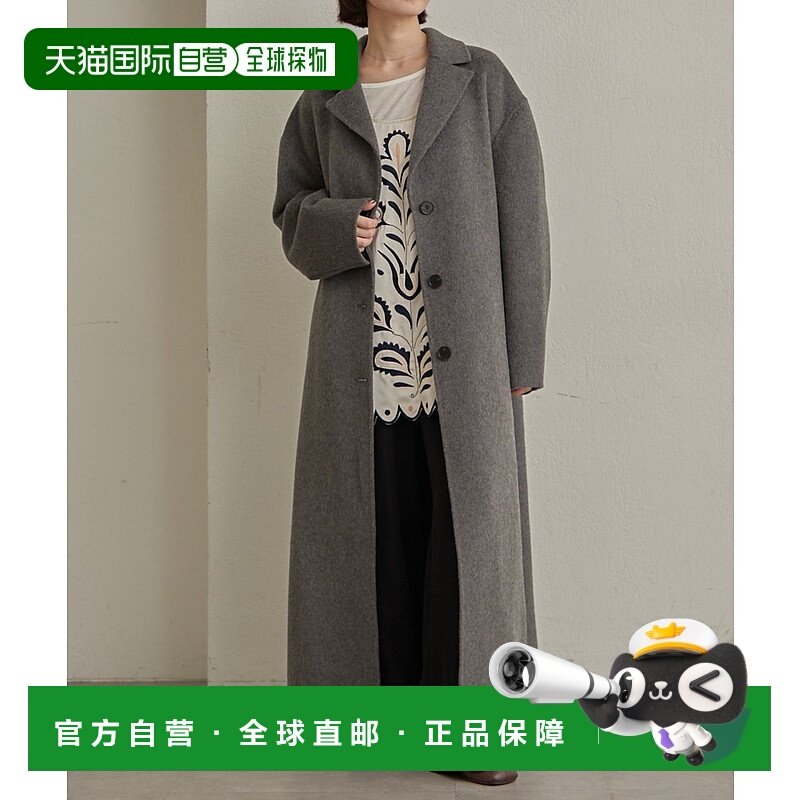 1h可退 日本直邮Omekashi 女装 羊毛混纺 宽松长款双排扣大衣 有