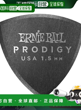 【日本直邮】厄尼鲍尔 吉他拨片 三角型1.5mm 黑色6件套P09331