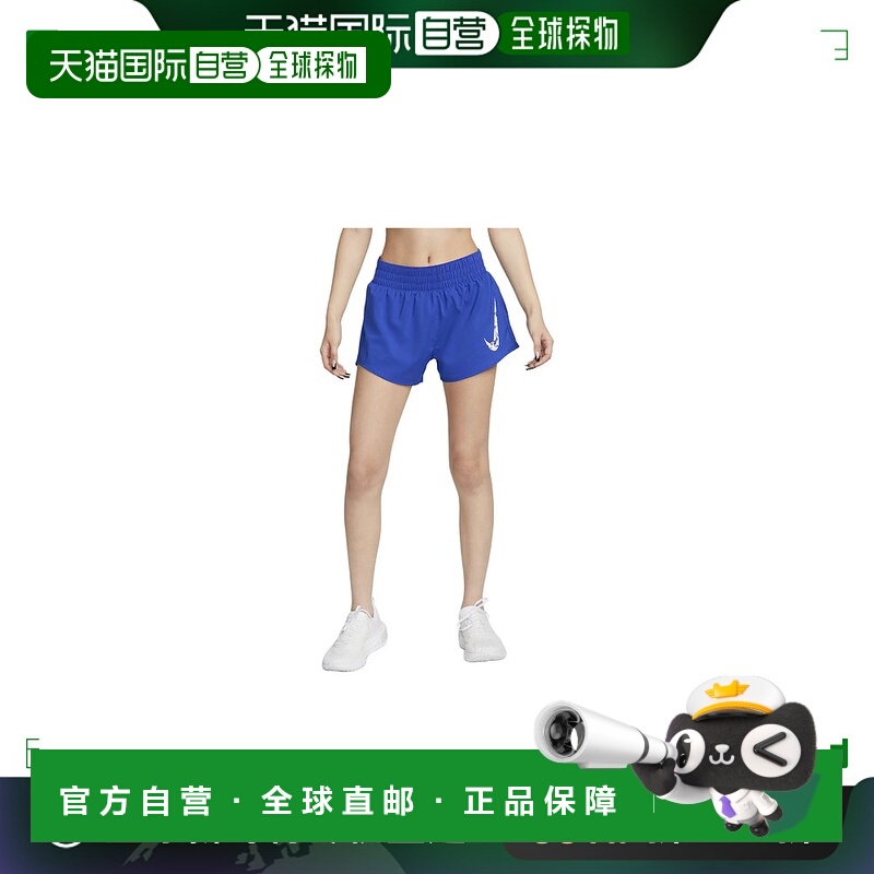 日本直邮Nike One 品牌大logo印花图案松紧腰运动短裤 女款 蓝色