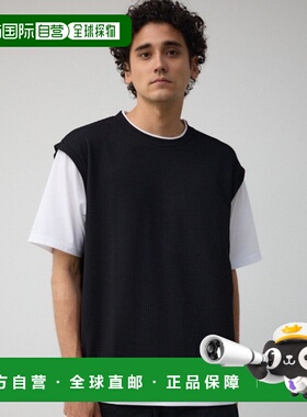 日本直邮AZUL BY MOUSSY 男士假两件式T恤背心套装 251HSB80138D