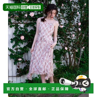 女士玫瑰格纹吊带连衣裙 femme CI341X45 日本直邮axes 1h可退