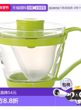 【日本直邮】iwaki怡万家茶具茶壶400ml绿色玻璃透明热水可用K863