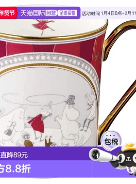 【日本直邮】Noritake则武骨瓷咖啡杯 粉红色姆明谷夏日祭 395cc