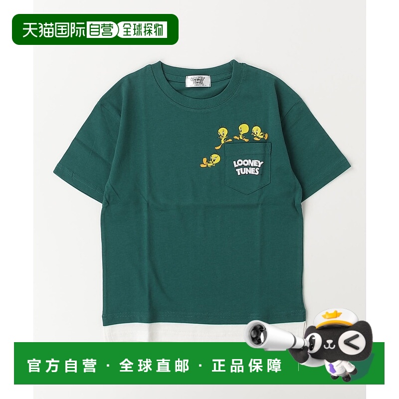 1h可退 日本直邮Mac-House 儿童LOONEY TUNES胸袋短袖T恤 0322200