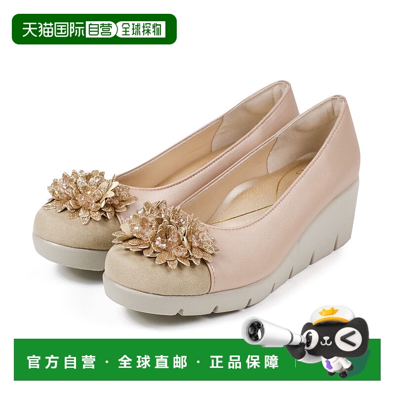 日本直邮FIRST CONTACT女士5.5CM舒适坡跟浅口除臭鞋39618