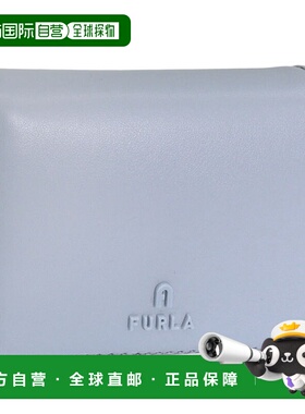 日本直邮FURLA 女士 Camelia S 迷你钱包带对折零钱袋蓝色多色WP0