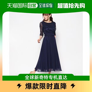 有袖 礼服晚礼服 Genet Vivien 海军蓝 日本直邮 蕾丝连衣裙