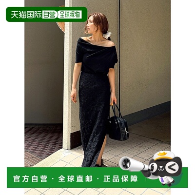 1h可退 日本直邮Ungrid女士全棉蕾丝半身裙修身显瘦设计感 slit细