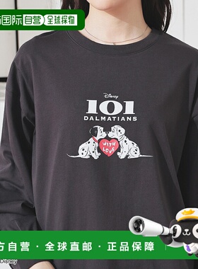 1h可退 日本直邮Honeys 女装 复古猫咪狗狗印花宽松短袖T恤 54011