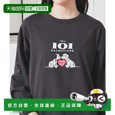 1h可退 日本直邮Honeys 女装 复古猫咪狗狗印花宽松短袖T恤 54011