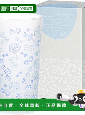 【日本直邮】东洋佐佐木玻璃花花杯 360ml 蓝色 日本制造 杯 B-00