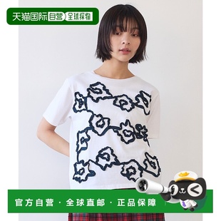 女士花卉刺绣T恤 1h可退 savon 0301CT028251 日本直邮bulle