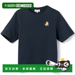 贴布舒适T恤短袖 日本直邮Maison Fox Speedy 圆领MW00119 Kitsune