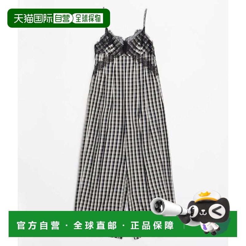 1h可退 日本直邮MAISON SPECIAL 格纹蕾丝吊带连体衣连衣裙
