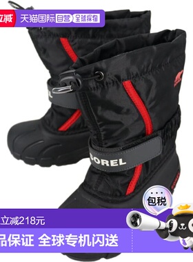 日本直邮SOREL 儿童 Flurry 冬靴黑色/亮红色NC5192 015