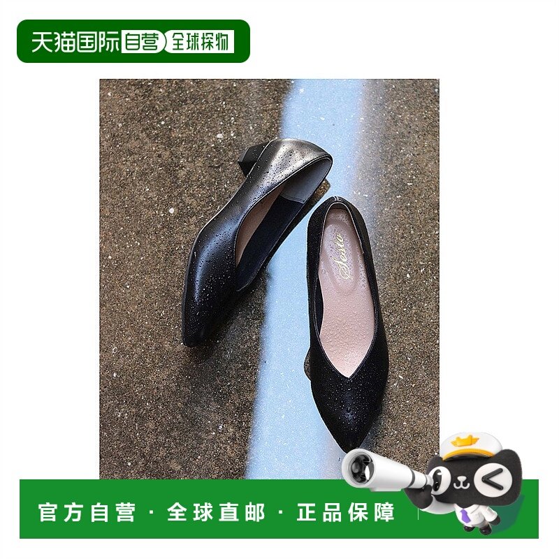 【日本直邮】Sesto女士高跟鞋黑色低跟尖头百搭日常舒适时尚单鞋