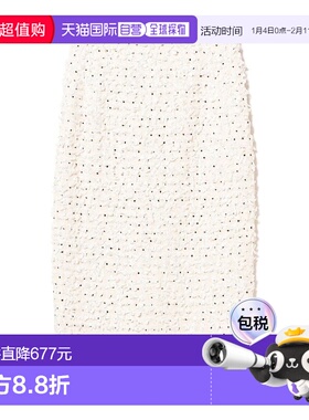 1h可退 日本直邮EFFE BEAMS 女装 紧致直筒 格纹半身裙 粒粒质感