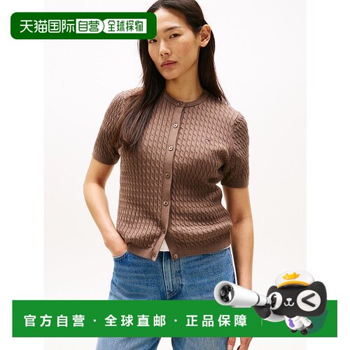 日本直邮TOMMY HILFIGER 棉缆细针短袖圆领开衫 [TO3203EW012635]