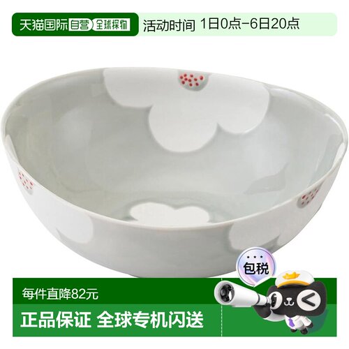 【日本直邮】Hasami 瓷碗和盘子 容量约 730ml Botanica 灰色 253