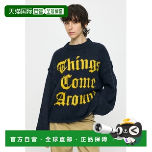 1h可退 日本直邮MOUSSY 女装 宽松版型 针织字母 半高领毛衣 010J