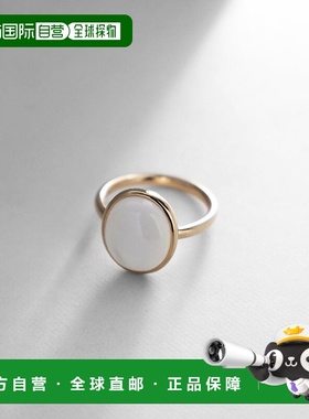 日潮跑腿COCOSHNIK 有色宝石（白珍珠贝壳）椭圆形凸圆形戒指耳环