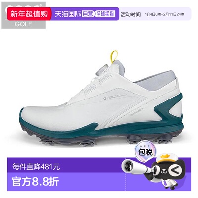 日本直邮ECCO 男士 BIOM TOUR BOA 软钉高尔夫球鞋131914 01007白