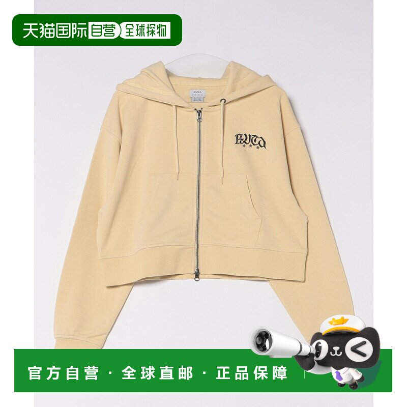 1h可退 日本直邮RVCA 女装 宽松短款连帽衫 半拉链设计 BF044014