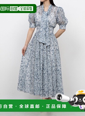 日本直邮Rienda 领带蝴蝶结喇叭连衣裙 [RI3465EW24637] 白色内搭