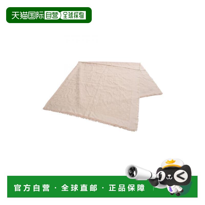 日本直邮中古LV路易威登女B级9新Stall披肩围巾丝绸围巾/丝巾浅褐