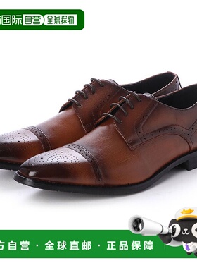 Gino Zeeno 商务鞋男皮鞋长鼻奖章系带外羽（棕尖头休闲鞋鞋底