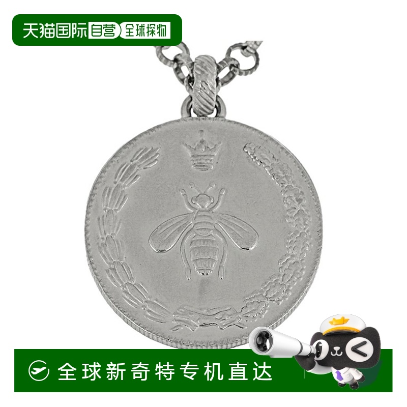 日本直邮GUCCI 男士女士项链蜜蜂硬币板银色 415766 J8400 0702