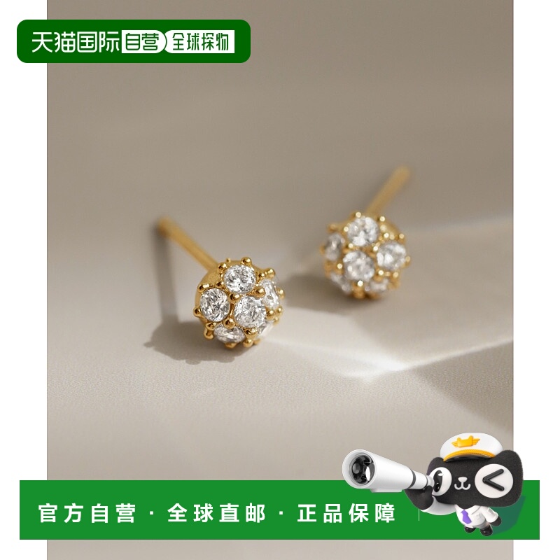 1h可退 日本直邮ANE MONE 女士 不易变色不锈钢 闪亮水钻耳钉 DG6