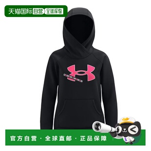 日本直邮Under Armour 字母logo印花抓绒连帽套头长袖卫衣 儿童款
