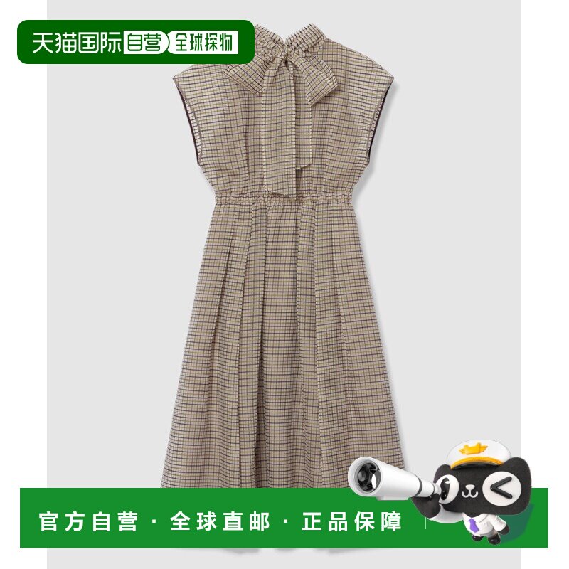 日本直邮ANAYI 女士 格纹真丝欧根纱喇叭连衣裙 1【付后1h可退】