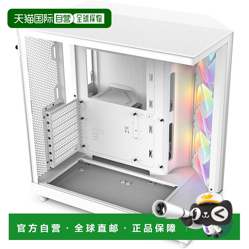 【日本直邮】Nzxt恩杰 PC机箱H6 Flow RGB White白色CC-H61FW-R1