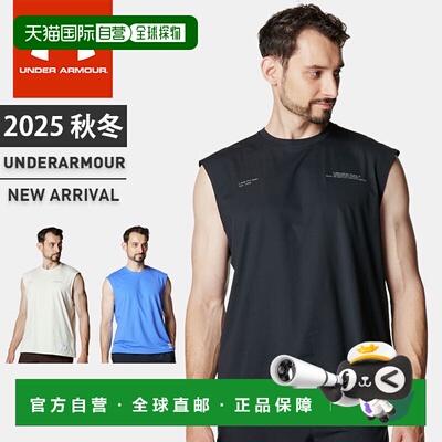 日本直邮Under Armour 男士无袖衬衫圆领UA Motivate 图案宽松版U