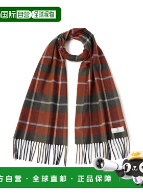 日本直邮Whiteley & Green 男装 羊毛90%羊绒10% 宽条纹围巾 2145