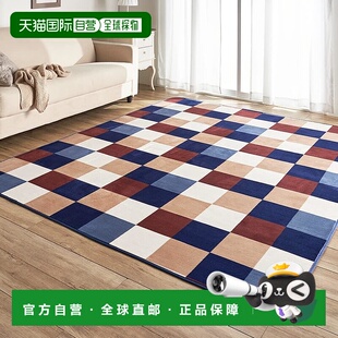 【日本直邮】爱丽思IRIS北欧风地毯 几何图形 可水洗 正方形×棕