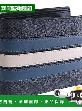 日本直邮COACH蔻驰 男士钱包 二折钱包 炭灰色多色 3IN1 PCD SG V