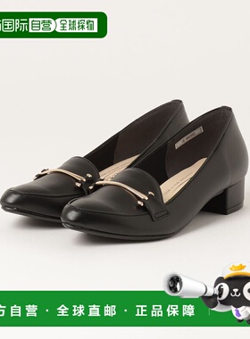 日本直邮JOLI ENCORE 女士 3cm粗跟金属扣乐福鞋 JE-MS302 黑色 6