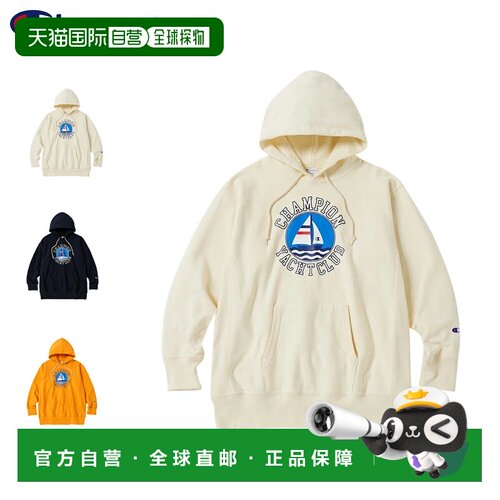日本直邮Champion Reverse Weave 男士连帽卫衣 套头衫 印花logo