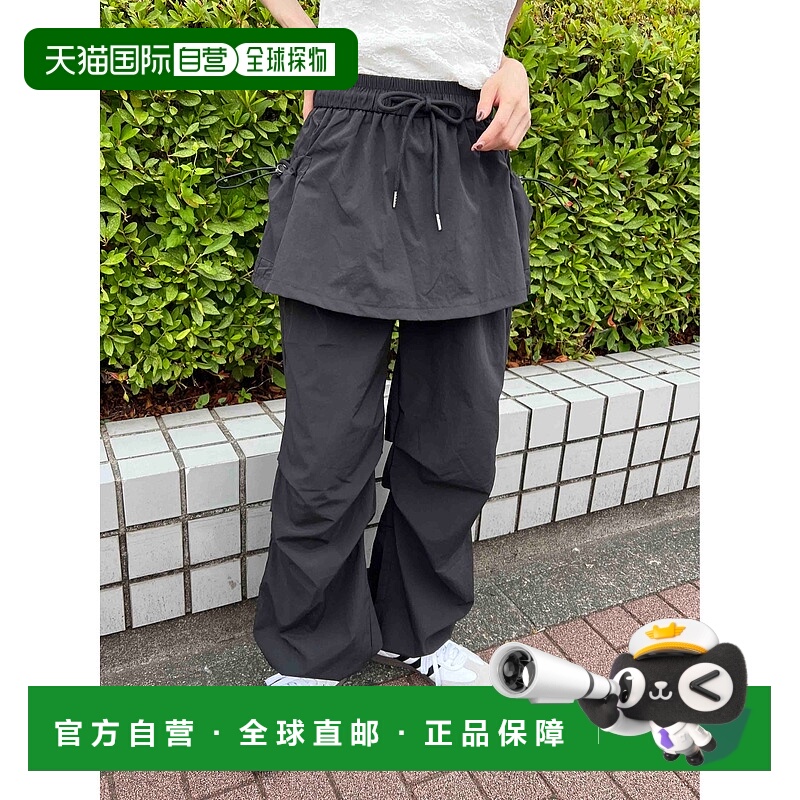 1h可退 日本直邮WC 女士 2024新款 休闲宽松尼龙短裙拼接裤 WC25S