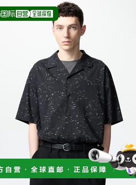 自营 UNIQLO优衣库 印花简约舒适百搭休闲开领短袖衬衫 男女同