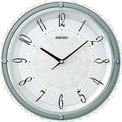 【日本直邮】Seiko精工指针时钟挂钟 浅蓝色 直径33.0 x 5.0厘米